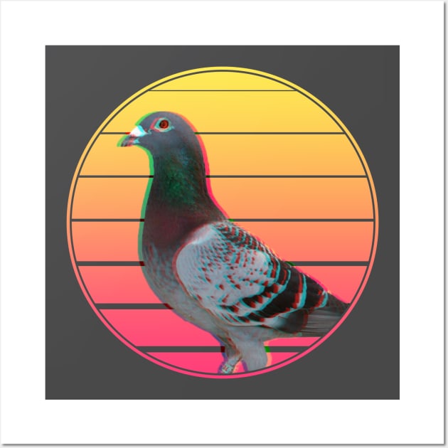 Pigeon Vaporwave Wall Art by castrocastro